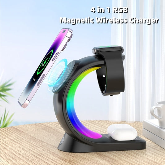 Magnetic Wireless Charger Fast Charging For Smart Phone 4 In 1