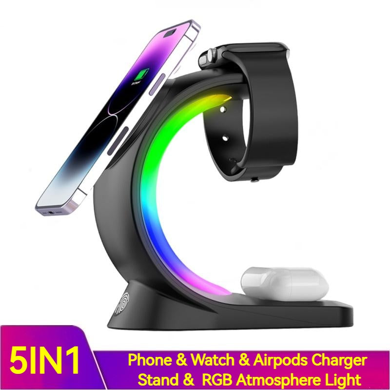 Magnetic Wireless Charger Fast Charging For Smart Phone 4 In 1