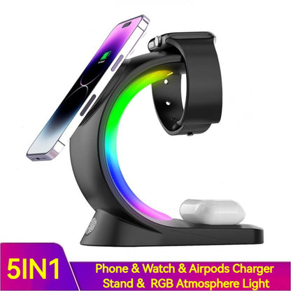 Magnetic Wireless Charger Fast Charging For Smart Phone 4 In 1
